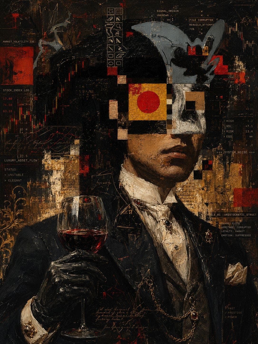 Aristocrat Wine Glitch Portrait