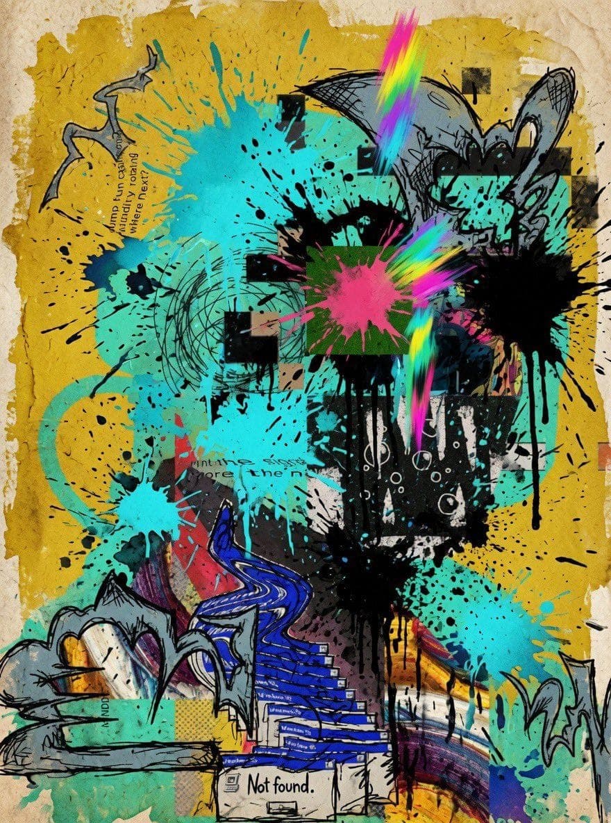 Chaotic Collage — Aged Paper