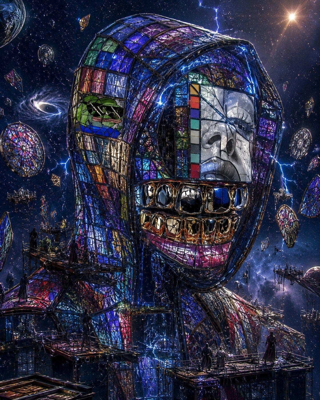 Stained-Glass Cosmic Sculpture