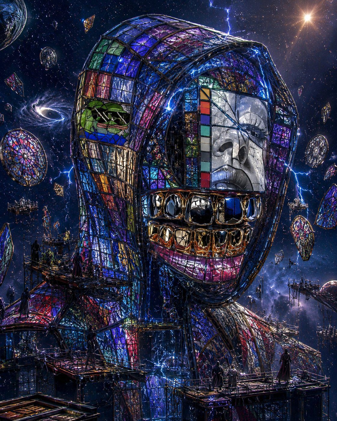 Stained-Glass Cosmic Sculpture